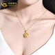 China Gold (CHINA GOLD) Snake Pan Rabbit Gold Pendant Pure Gold Zodiac Snake Necklace Zodiac Snake Necklace Zodiac Year Gold Snake Year Female Commemorative Wedding Gift for Girlfriend Melon Seed Buckle Snake Pan Rabbit Pendant About 2.4g Free Silver Chain