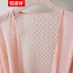Hengyuanxiang linen hollow knitted blouse women's sweater air-conditioning shirt mid-length cardigan shawl jacket with pink 165/88A/L