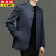 Hengyuanxiang (HYX) high-end wool jacket autumn and winter wool tunic suit for men Chinese stand-up collar woolen suit Chinese Tang style suit for men gray cashmere + wool XL 180