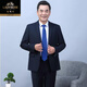 Classic car spring and autumn middle-aged men's three-button suit suit, loose large size, middle-aged and elderly dad's outfit, wedding business suit, men's complete set, 3-button pure black single suit top, 180 yards/2XL recommended 140-155 Jin Jin equals 0.5 kg