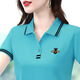 Woodpecker [pure cotton] short-sleeved T-shirt for women with large size summer new loose lapel POLO. shirt sports body 675 black POLO shirt XL Recommended 105-115Jin [Jin equals 0.5 kg]
