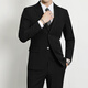 Ayou Fat suit Set Men's Business Form Family Family Family Family Family Care Professional Tong Two -piece Dress Black 3XL