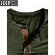 JEEP SPIRIT Henley long-sleeved T-shirt men's 2025 new American retro heavyweight men's seamless barrel knitted Henley collar bottoming shirt royal blue L US