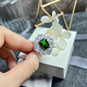 Duixin 4.50 carat diopside ring for women, natural colored gemstone jewelry, 925 silver inlaid jewelry, No. 13