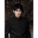 7 Ausgezeichnete Produkte Neue chinesische Herrenkleidung Chinesische Schulterpolster Anzug High-End Frühlings- und Herbstjacke Zhongshan Republik China Student Top Männer WTP-JK19 Black XL