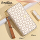 Jinlilai long women's wallet 2025 new urban fashion double zipper clutch multi-function large capacity hand-holding [off-white double zipper official authentic]
