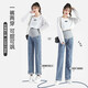 Miduli Maternity Pants Spring and Summer Outerwear Jeans Straight Leg Spring and Autumn Thin Breathable Maternity Clothes Spring and Autumn Fashion Slim 20041-Blue Suitable for 15~25 L (Recommended Size Suitable for 100-130Jin Jin is equal to 0.5 kg)