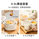 LOTOR White electric stew pot multi-function pot electric cooking pot soup pot household large-capacity water-proof stew pot baby food supplement electric steamer porridge pot D31 five-gallon style