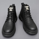 Shidmta Frühlings- und Herbst-Trend-Vielseitige Männerschuhe High Top Martin Boots Herren bequemer Kleidung-resistente Freizeitschuhe Männer dicker Sohle nicht rutschfeste Schuhe Männer 9923 Schwarz (plus Fleece) 43