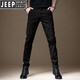 JEEP SPIRIT overalls men's 2025 new slim fit casual pants men's multi-pocket special training pants Korean style trendy paratrooper pants overalls quality 680 black 32 (waist 2 feet 5)