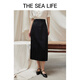 
THE SEA LIFE Ou Hai Yisheng New Chinese style high-waisted skirt for women 24 summer waist-hugging high-end black buttoned skirt Y16866 Black Mage L