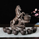 Jingdezhen purple sand stone grinding semi-automatic Kung Fu tea set lazy anti-scalding retro creative time to run ceramic graphite purple sand to success semi-automatic