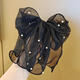 Mrs win 2025 new high-end oversized bow ponytail clip headdress hair clip female back head internet celebrity spring clip hair card apricot color A03-104