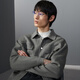 GXG奥莱 明线设计简约基础含羊毛短大衣毛呢外套男士23年冬季新款 灰色 M 170