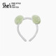 She s Akiko contrast color rex rabbit fur bear ear headband high-end pressure-sensitive hair headband hairpin birthday gift for girlfriend green D0