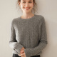 Mushi cashmere sweater women round neck cashmere sweater women solid color cork knitted base shirt thick new LL829R elegant camel 2XL