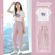 Girls' summer dress fashionable new children's short-sleeved suit summer thin medium-sized children's casual two-piece set 16012 purple + 9889 white 140 CM
