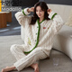 
Modal coral velvet pajamas for women in winter new small fragrance style flannel thickened warm velvet sweet and cute home clothes JX6174 M