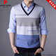 Pierre Cardin Marke gefälschte zweiteilige Hemdkragen langärmelige T-Shirt Herren Spring- und Herbst-Top-Pull-up-Blei gefälschte zweiteilige Basis-Polo-Männer 3878 Blau [Frühlings- und Herbststil] 165/m [100-120jin [Jin gleich 0,5 kg]]
