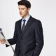Shanshan Wool Suit Men's Four Seasons Business Casual Flat Lapel Suit Groomsman Best Man Wedding Slim Dress Men's Navy XL 180/96A(50A) 180/86A(34)