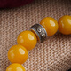 Red Shadow Authentic Yellow Agate Patron Saint Bracelet Wenwan Buddhist Beads Women's Crystal Zodiac Buddha Bracelet Men's Couple Yellow Agate Bracelet 14mm Zodiac Rat Thousand Hands