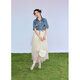 Zihan (ZIHAN) Zihan denim jacket suspender mesh dress suit women's summer top fairy skirt two-piece set off-white S