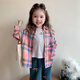 LVVCUU girls plaid shirt spring and autumn 2026 new children's long-sleeved western style shirt baby girl fashionable spring cardigan LC5116 120 cm