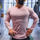 Lutielang sports long-sleeved fitness clothes T-shirt bottoming shirt men's elastic quick-drying muscle training running top gray XL