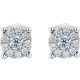 Saturday Fortune Jewelry Group Inlaid Carat Effect White 18K Gold Diamond Stud Earrings Women's KGDB090873 A Pair Approximately 12 Cents Mother's Day Gift