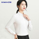 Romon cotton long-sleeved shirt women's business casual professional formal dress workwear commuter white shirt women's clothing