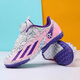 Changxiang huili 2025 Nouvelles filles de football chaussures pour les élèves du primaire tf ongles brisés velcro girl femme respirant boy qui s'entraîne 6199 Orchidées blanches ongles cassés (acheter un + cinq) 29