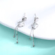 Yuan Shengfu's new PT950 fashionable four-leaf clover tassel platinum earrings, versatile platinum earrings, 4.96g