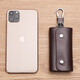 MAIWEINI key bag for men's real leather waist hanging keychain for home large capacity women's fashion Korean multi-function car lock key bag black [6 key positions]