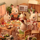 Familles sylvaniennes Version japonaise de Chocolate Bunny Brother Play Girl Girl Toy Doll Set Gift pour enfants