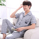 Langsha (Langsha) reines Baumwollpyjama für Männer im Frühling und Sommer kurzärmelige Hose in Sommer-Size-Strickjacken für Home-Kleidung zweiteiliger Set Thin Style 691 M Trage 90-100 Jin [Jin gleich 0,5 kg]