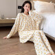 Qiao Yumeng Cotton Cotton Большой размер пижам женский весенний и осень 200 джин [Jin равняется 0,5 кг] жирная мм плюс размер хлопковой пряжи с длинными рукавами.