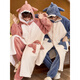 Langsha couple pyjamas automne et hiver corail velours et velours épaissis hommes et femmes mignonnes caricatures longues de nuit