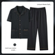BSTB [extra large size] 7XL super large cotton trousers half-sleeved pajamas for men summer fat man plus fat plus size 300 Jin [Jin equals 0.5 kg] fat black HD12004 short-sleeved trousers suit 4XL150-180 Jin [Jin equals 0.5 kg]