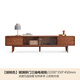 Genji Muyu solid wood TV cabinet modern living room oak home storage cabinet walnut glass sliding door TV cabinet 2.2 meters