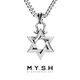 Mingyang Decorative Sea 925 silver six-pointed star necklace men's Cuban chain trendy brand pendant versatile hip-hop European and American rock niche accessories six-pointed star pendant + Cuban silver chain (55cm)