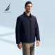 NAUTICA Shopping Mall Same Style Autumn and Winter New Dark Plaid Lapel Comfortable Warm Thick Jacket Cotton Jacket Men JM4402 Navy Blue 4NV M