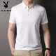 Playboy ice silk short-sleeved T-shirt men summer slim men business casual black POLO half-sleeved T-shirt top men's clothing 20250/757 Black M