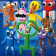 756 Rainbow Friends Building Blocks reunidos Rainbowfriends Boy Monster Toy 757 Green 376 Partículas