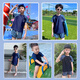 Youyou Kinder Badeanzug Jungen mittelgroßer Kinder Sonnenschutz Heiße Frühling Doppelschicht Schwimmkoffer Schwimmen Fünf-teilige Set 33094 Blue 5xl