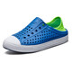 斯凯奇（Skechers）童鞋儿童洞洞鞋2024夏季新款男童凉鞋可踩脚防滑包头沙滩鞋溯溪鞋 蓝色/柠檬色-BLLM 30