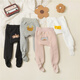 Feather duck baby plus velvet thickened big butt PP pantyhose winter baby children 1-2 years old 3 cartoon warm leggings gray 1 piece one size m/80-90cm