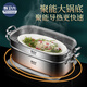Huiweiliu 316L stainless steel food-grade fish steamer grilled fish plate oval extra-large rectangular cage household multi-layer steamer deep style (comes with steaming rack to take the plate clip) / second layer 42cm