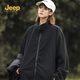 Jeep (JEEP) assault jacket for men and women, three-in-one two-piece set, warm, windproof and velvet jacket, Phantom Black L