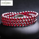 Muqin 5.5mm fine wine red garnet bracelet, fine bracelet for men and women, crystal agate, personalized and versatile