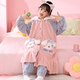 Manidu autumn and winter children's warm baby girl's pajamas set coral velvet nightgown home girl's hooded girl's home clothes WH7822 nightgown set 120 12 size recommended 35Jin Jin equals 0.5kg -45Jin Jin equals 0.5kg